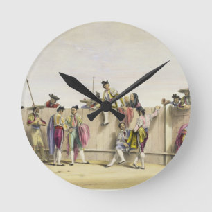 Relógio Redondo Toreros que Reposing entre os touros, 1865 (cor l