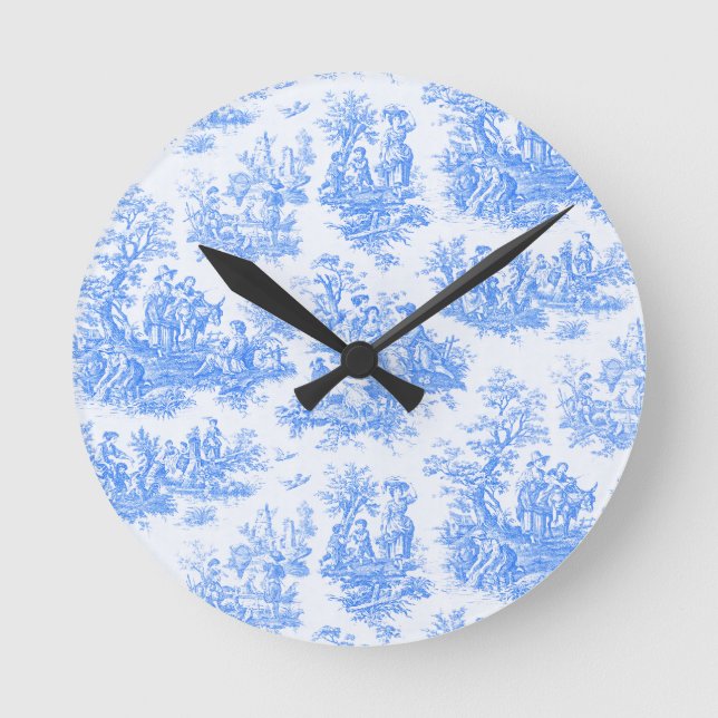 Relógio Redondo Tornozelo azul-floral (Frente)