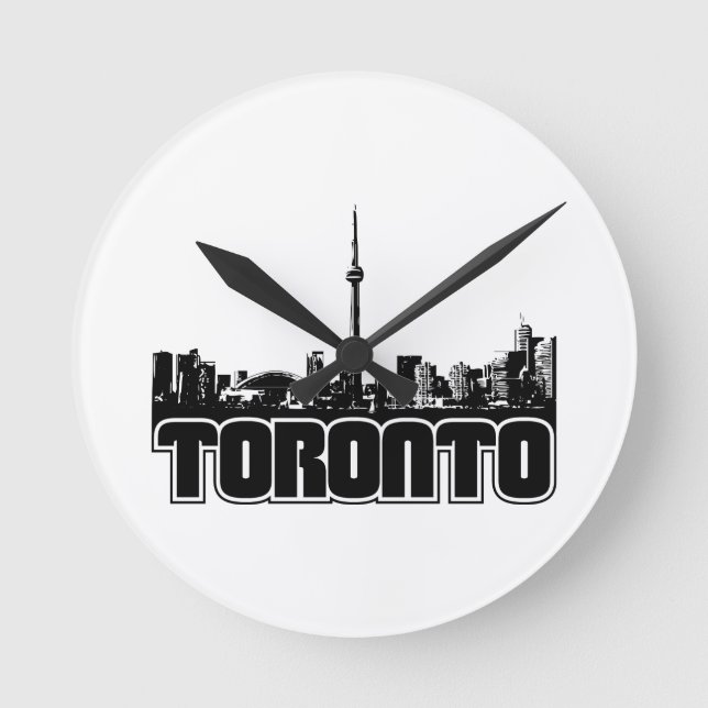 Relógio Redondo Toronto Skyline (Frente)