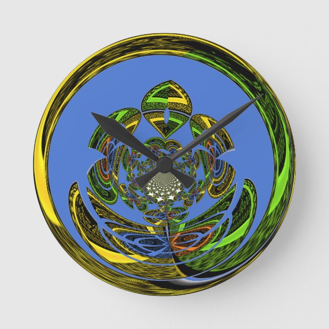 Relógio Redondo Tradicional Apenas Azul (Frente)