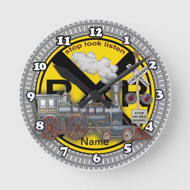 Relógio Redondo Train Crossing  (Frente)
