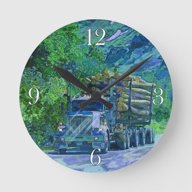 Relógio Redondo Transporte de carga de caminhões (Frente)