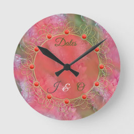 Relógio Redondo Travesseiro decorativo de Sangue de Coral, Grama e