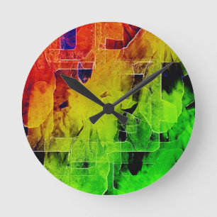 Relógio Redondo Trellis Abstrato Art Wall Clock Round lg