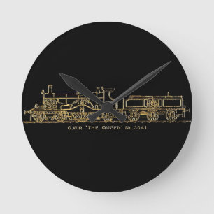 Relógio Redondo Trem britânico do vapor de GWR, "a rainha", 3041,