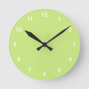 Relógio Redondo Trend Color Primavera Verde Round Clock Com Número
