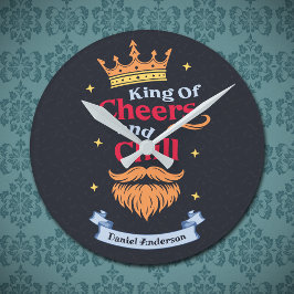 Relógio Redondo Trendy Modern Colorous Funny King Cita Tipografia