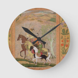 Relógio Redondo Três príncipes Going Caça, c.1635 (gouache no p