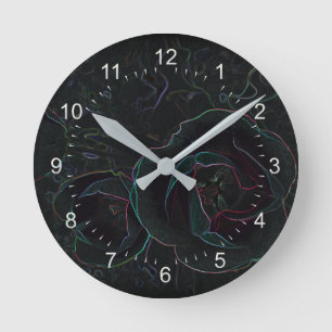 Relógio Redondo três tulipas de veludo