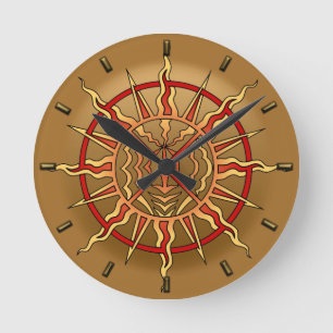 Relógio Redondo Tribal Clock Modern Native Sun Wall Clocks Decor