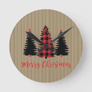 Relógio Redondo Trio de Árvore de Natal da Casa Farmada Russa