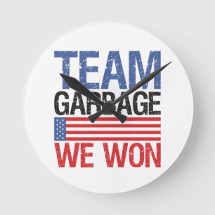 Relógio Redondo Trump - Team Garbage Nós Ganhamos