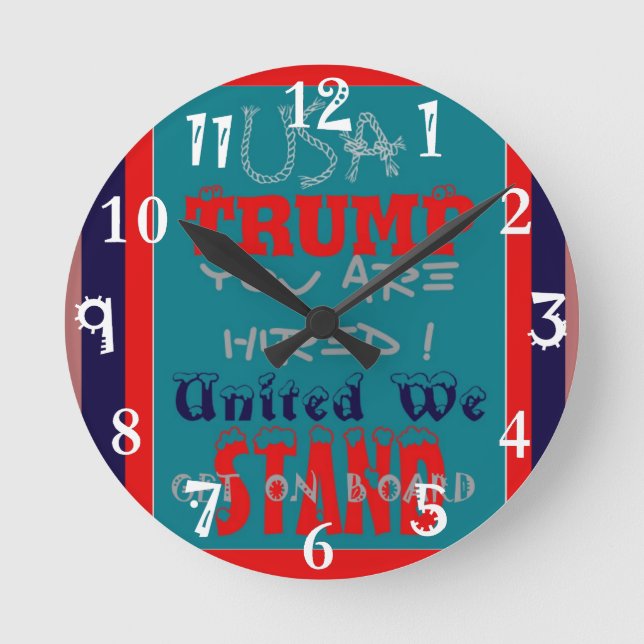 Relógio Redondo Trunfo dos EUA você é contratado! Unido nós (Frente)