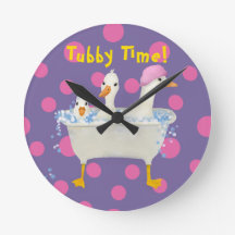 Tubby Time Três Patos na Banheira Aquarela 