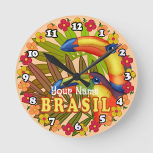Relógio Redondo Tucanos do Brasil