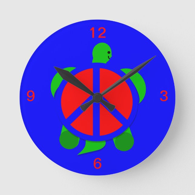 Relógio Redondo Turtle Peace Clock (Frente)