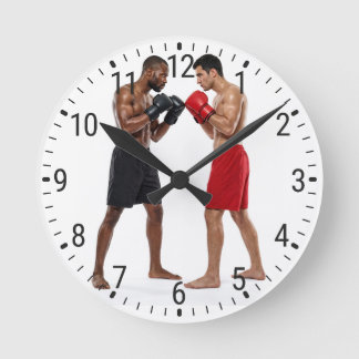 Relógio Redondo Two Male Boxers Facing Off Boxing Gym Decor