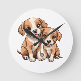 Relógio Redondo TWO PUPPIES Round Clock