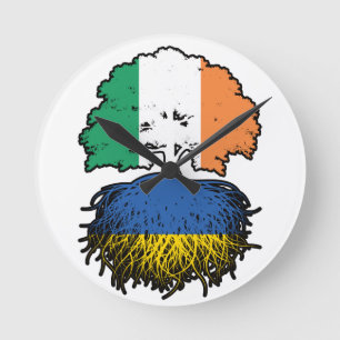 Relógio Redondo Ucrânia, Irlanda Irlandesa, Bandeira de Raízes da 