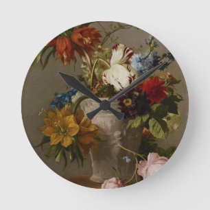 Relógio Redondo Um arranjo com flores, século XIX
