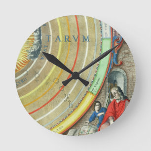 Relógio Redondo Um astrónomo, detalhe de um mapa dos planetas, f