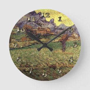 Relógio Redondo Um campo nos montanheses - Van Gogh
