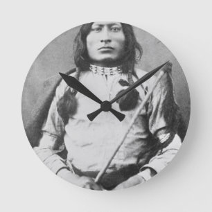 Relógio Redondo Um guerreiro de Bull, 1882 (foto de b/w)