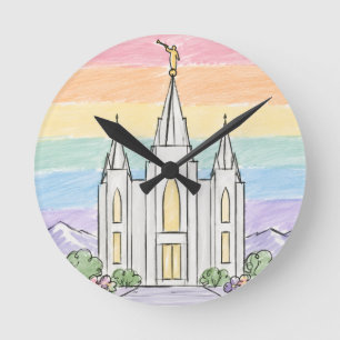Relógio Redondo Um Lugar Celestial de Paz Bela Templo Mórmon U