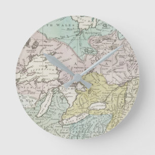 Relógio Redondo Um mapa exato de Canadá, 1761