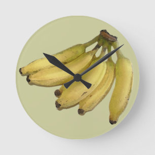 Relógio Redondo um monte de bananas