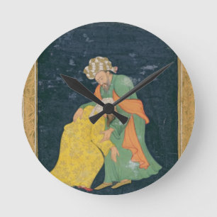 Relógio Redondo Um Mulá se curvando a um homem de vestido iraniano