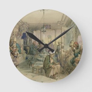 Relógio Redondo Uma casa do café, Constantinople, 1854 (caneta &