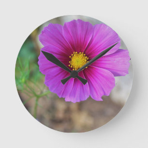 Relógio Redondo Uma galáxia dentro de uma flor