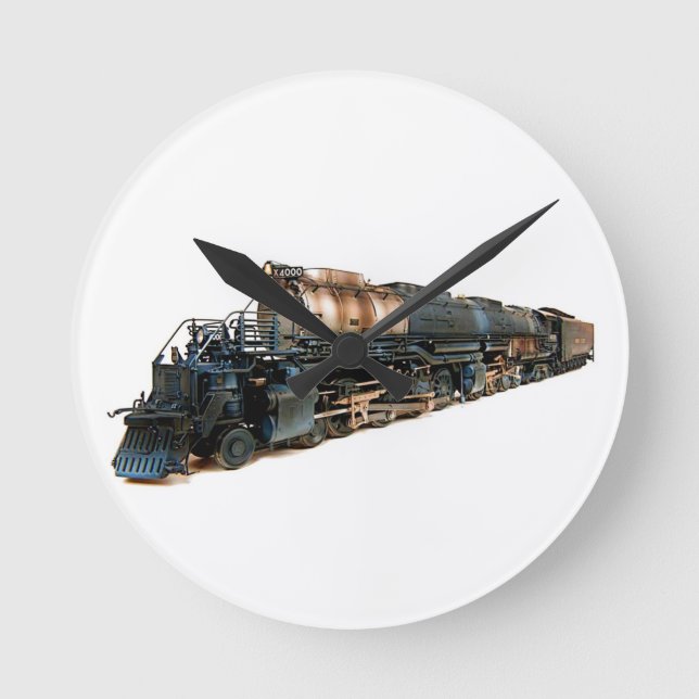 Relógio Redondo Uma locomotiva de vapor grande do menino (Frente)