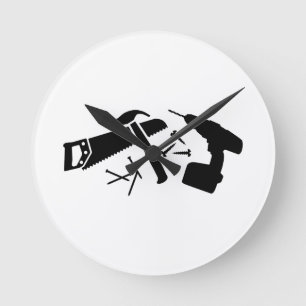 Relógio Redondo Unhas de martelo com chave de fenda