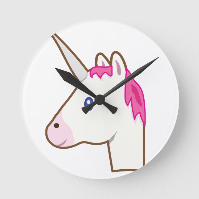 Relógio Redondo Unicorn emoji (Frente)