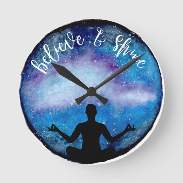 Relógio Redondo universo da ioga (Frente)