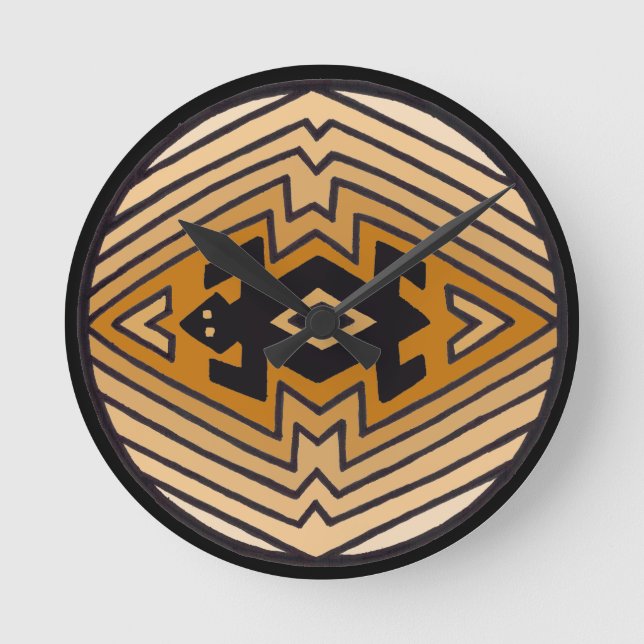 Relógio Redondo Urso Mimbres Nativo Americano (Frente)