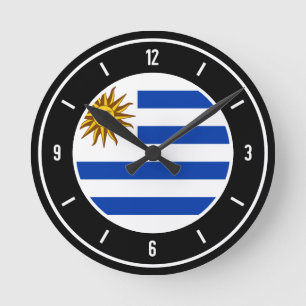 Relógio Redondo Uruguai Flag Elegant