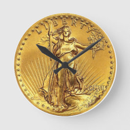 Relógio Redondo US High-Relief St.Gauden $20 Gold Coin Repica