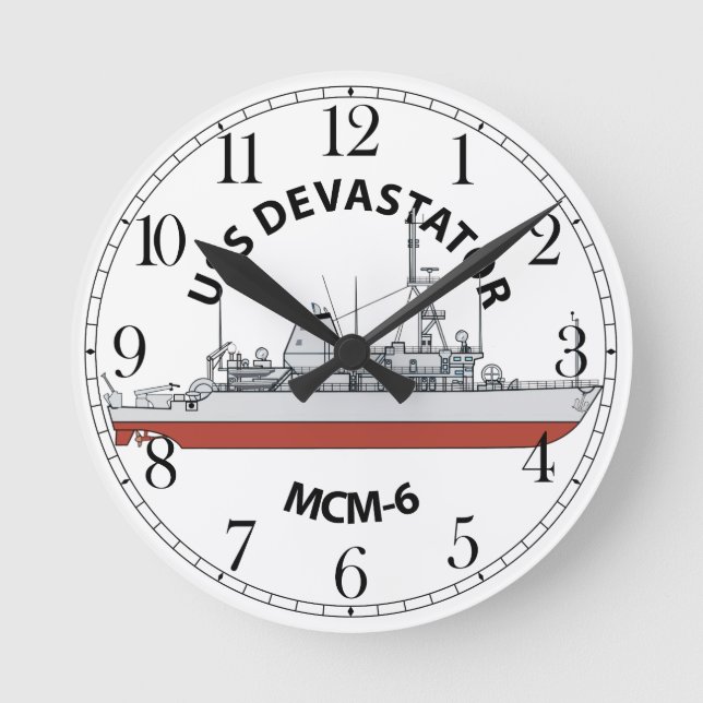 Relógio Redondo USS Devastator MCM-6 (Frente)