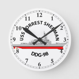RELÓGIO REDONDO USS FORREST SHERMAN - DDG-98 - ARLEIGH BURKE