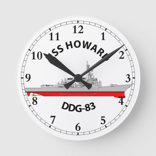 RELÓGIO REDONDO USS HOWARD - DDG-83 - ARLEIGH BURKE (Frente)