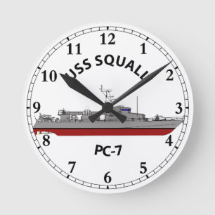 Relógio Redondo USS Squall PC-7 Patrulha Costeira
