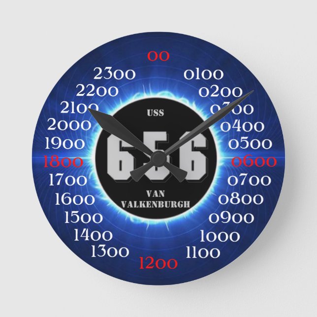 Relógio Redondo USS Van Valkenburgh (DD-656) (Frente)