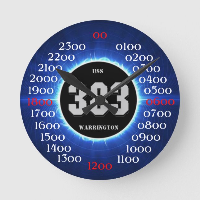 Relógio Redondo USS Warrington (DD-383) (Frente)
