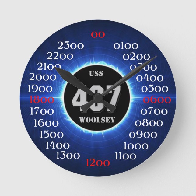 Relógio Redondo USS Woolsey (DD-437) (Frente)
