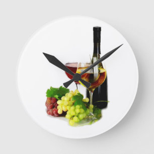 Relógio Redondo Uvas para vinho