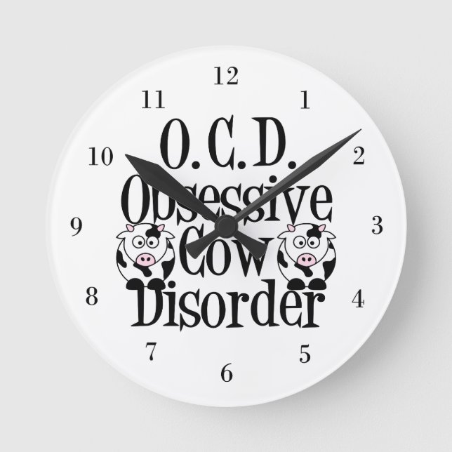 Relógio Redondo Vaca branca (Frente)