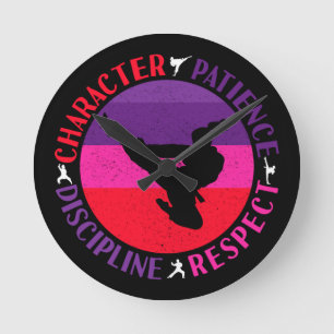 Relógio Redondo Valores Essenciais das Artes Marciais - Karate
